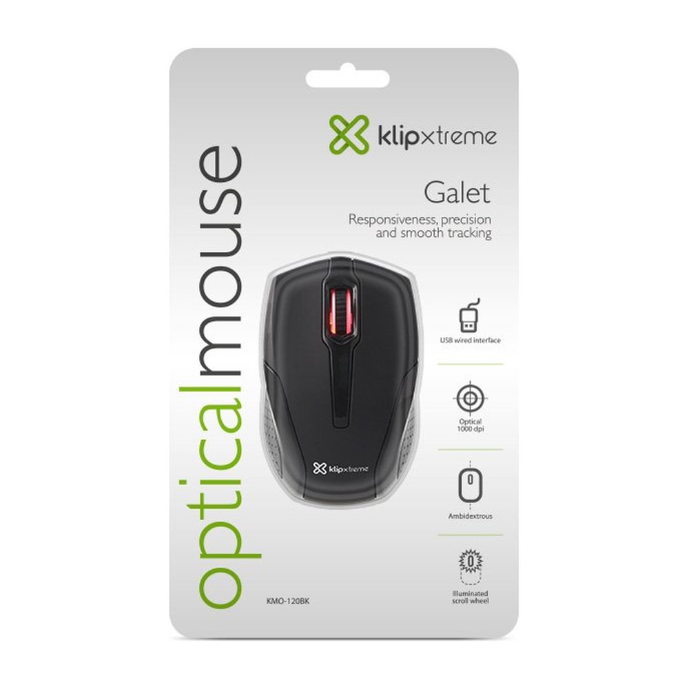 Mouse KLIP XTREME KMO120BK Alambrico USB black