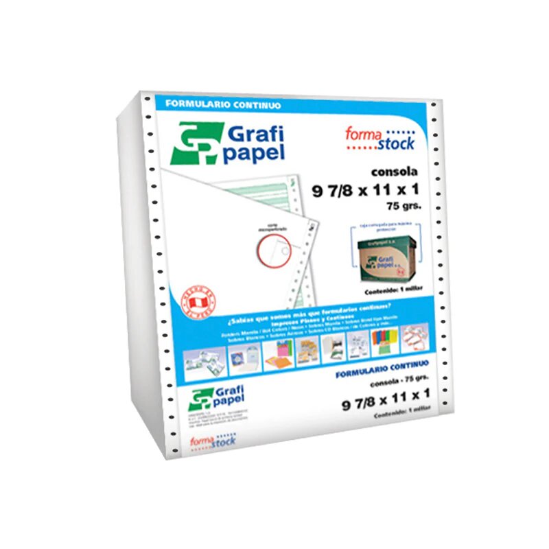 Caja de Papel Continuo HIGH TECH 1 Parte Normal 9 1/2 X 11 800P