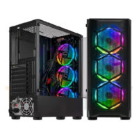 Case QUASAD Gaming QG-008 USB 3.0 Aud. Front Side Glass Front Metal