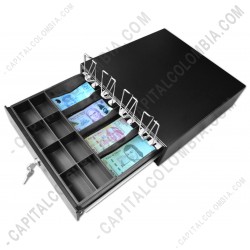 Cajon Monedero 3NSTAR CD250 RJ11/RJ12. 04 Tamaño mediano 8 compartimientos para moneda y 4 para billete