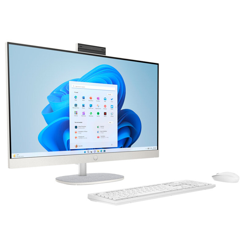 Computadora Todo en Uno HP 27 cr0007la AIO Ryzen7 -7730U 8GB SSD 512GB 27" W11H Blanca