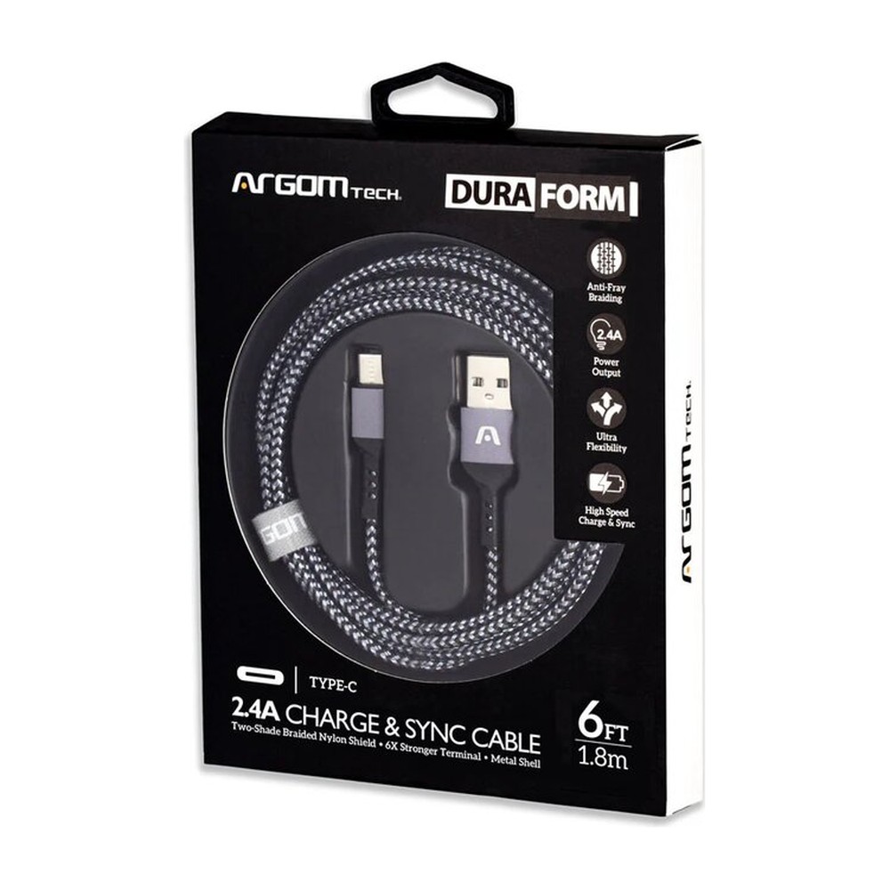 Cable ARGON CB-0025BK Type-C to USB Nylon Braided Black