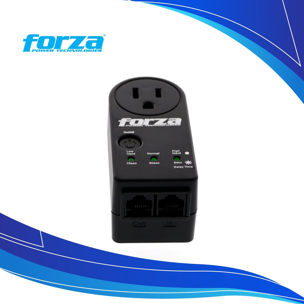 Protector de voltaje FORZA FVP1201N 900J RJ45 1 OUT 110v us PC/TV