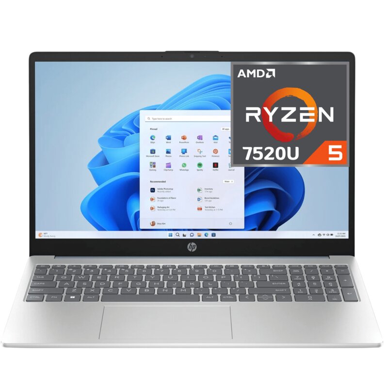Computadora Portatil HP 15-FC0256LA Ryzen 5-7520 16GB SSD 512GB 15.6" MOONLIGHT BLUE