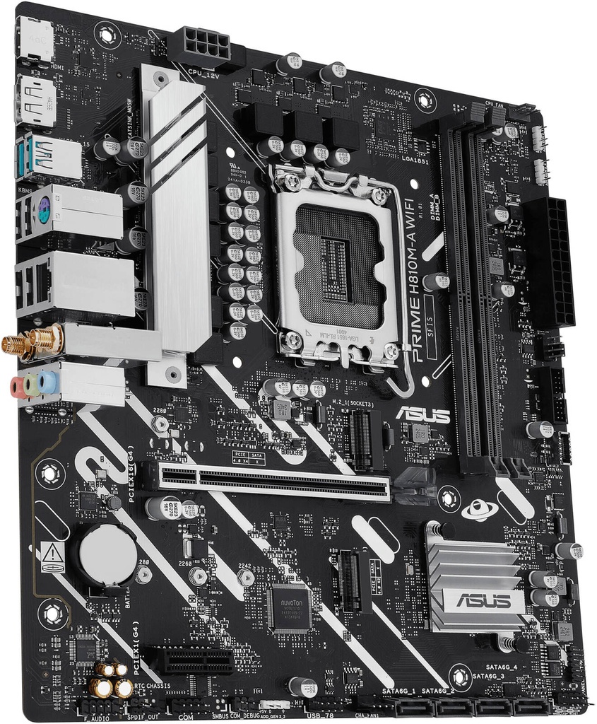 Mainboard Asus H810M-E Intel Core Ultra LGA1851 2xDDR5-6400 HDMI 2xDP 2M.2 9USB PCIe4.0 micro ATX