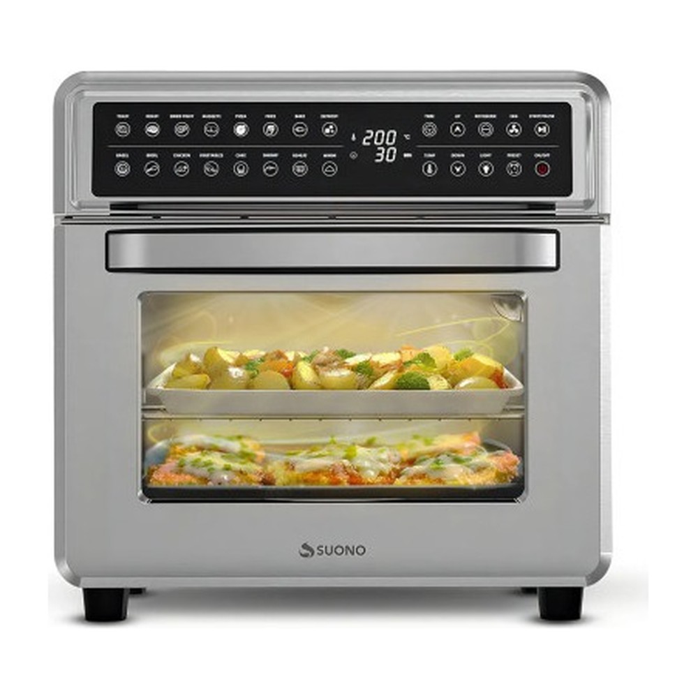 Horno y Freidora de Aire Digital Q-ONE AF-2251ERL 35-230Grd. 9Hrs Dig. Timer Rostisar 6 Acc. 110V