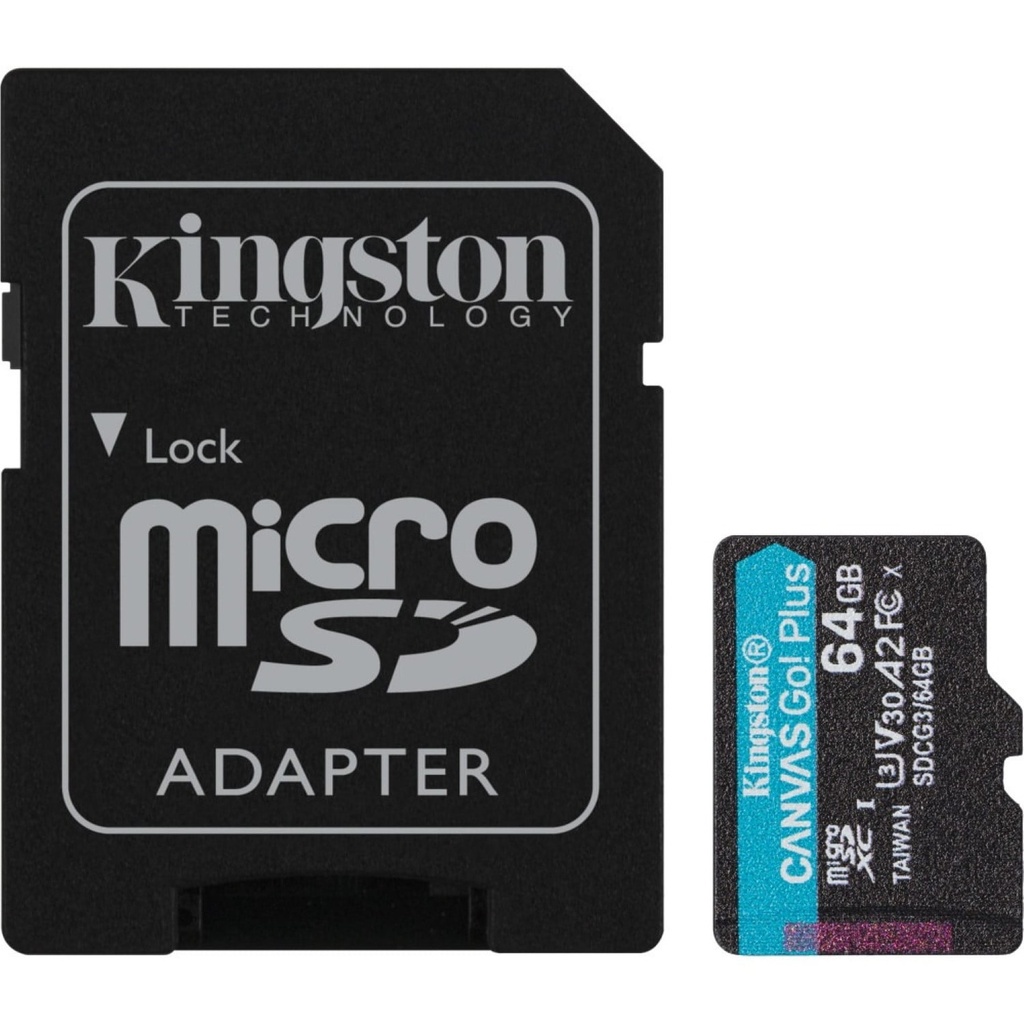 Micro-SDXC 64GB Canvas Go Plus 200MB-s Categoria 10 A2 U3 V30 Card with Adapter