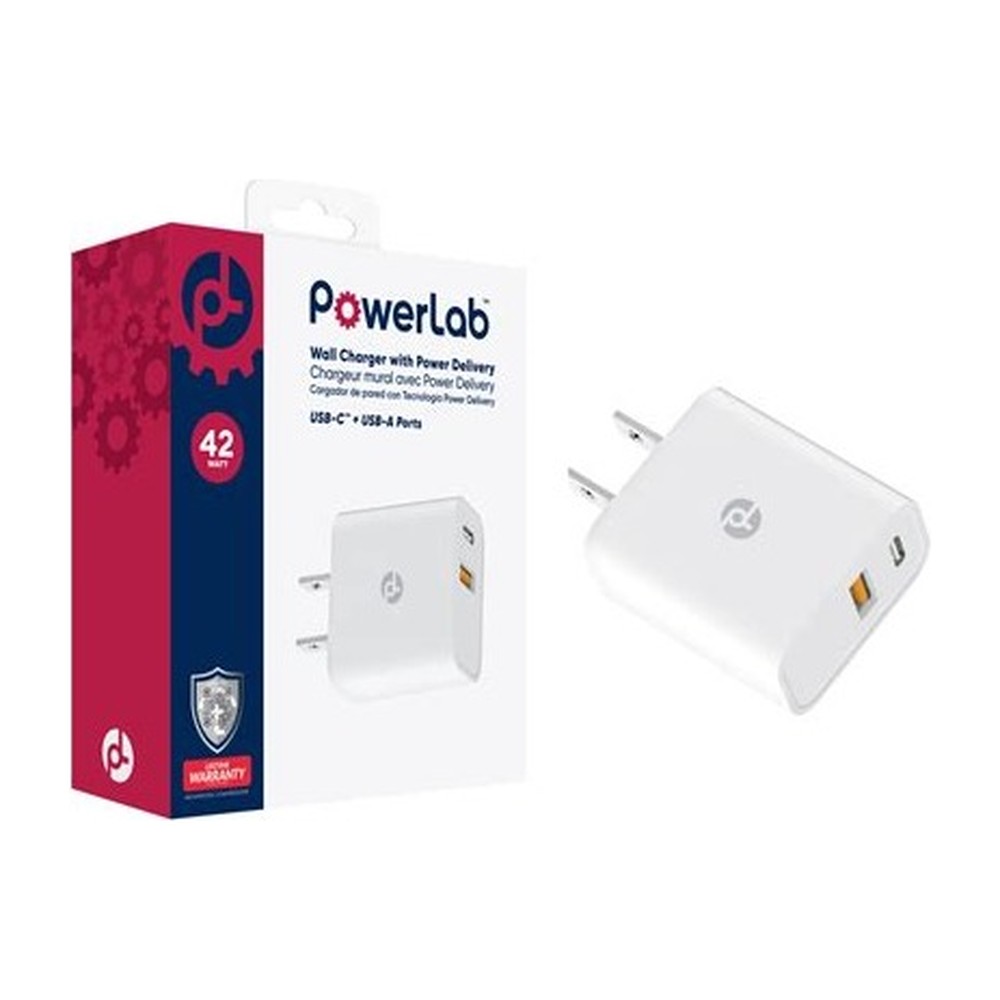 WALL CHARGER DUAL ARGOM 40W CARGA RAPIDA 2 CONT. TYPE-C BLANCO