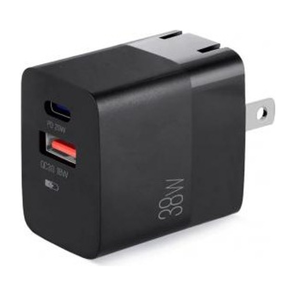 CARGADOR DE PARED ARGOM 38W PRO PD TYPE-C USB ARG-AC-0122BK BLACK