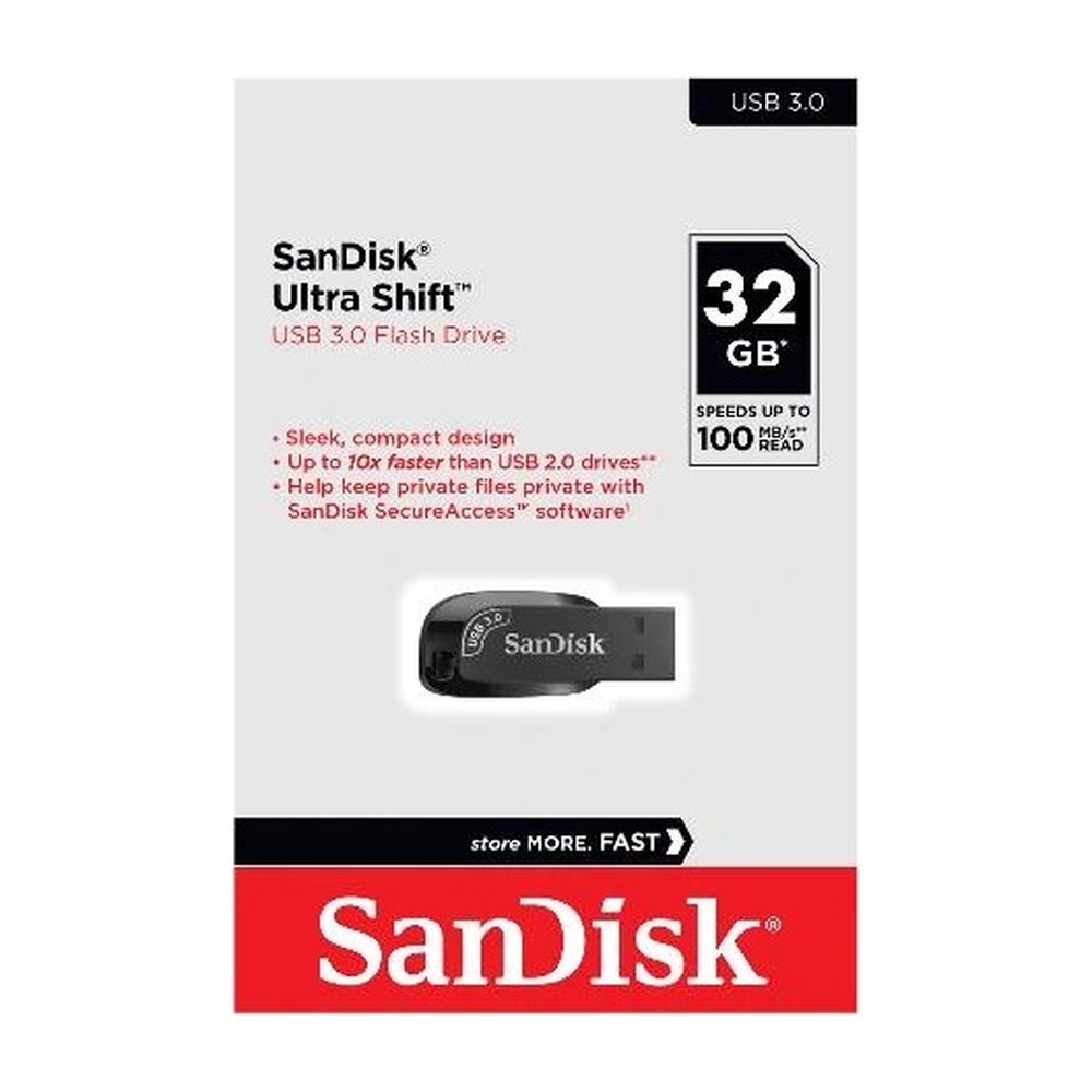 FLASH MEMORY SANDISK ULTRA SHIFT 32GB USB 3.0 BLACK Z410