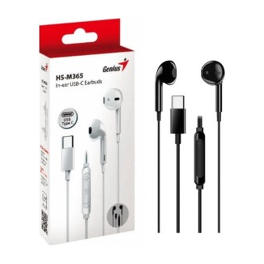 AUDIFONO CON MICROFONO GENIUS HS-M365 IN-EAR USB-C NEGRO