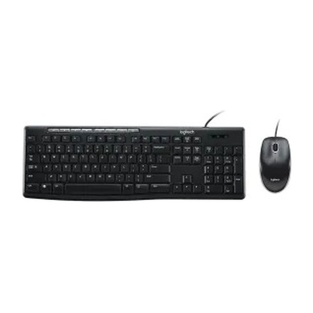 TECLADO-MOUSE COMBO LOGITECH MK200 NEGRO USB PLUG AND PLAY RESISTENTE A SALPICADURAS