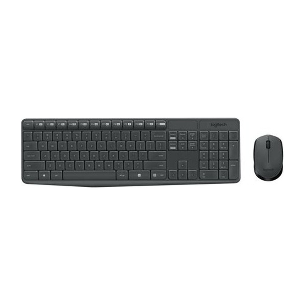 TECLADO-MOUSE COMBO LOGITECH MK235 NEGRO WIRELESS USB RESISTENTE A SALPICADURAS