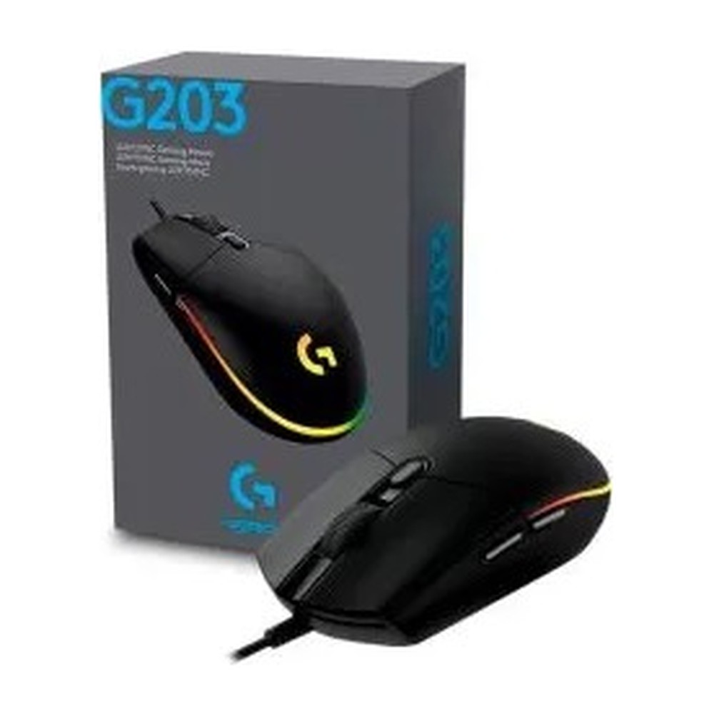 MOUSE LOGITECH GAMING G203 NEGRO ALAMBRICO RGB LIGHTSYNC G-HUB