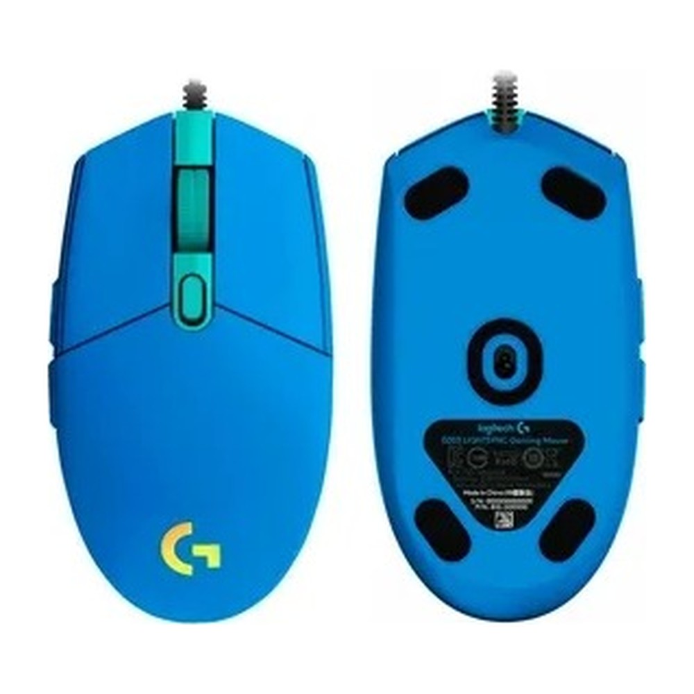 MOUSE LOGITECH GAMING G203 AZUL ALAMBRICO RGB LIGHTSYNC G-HUB