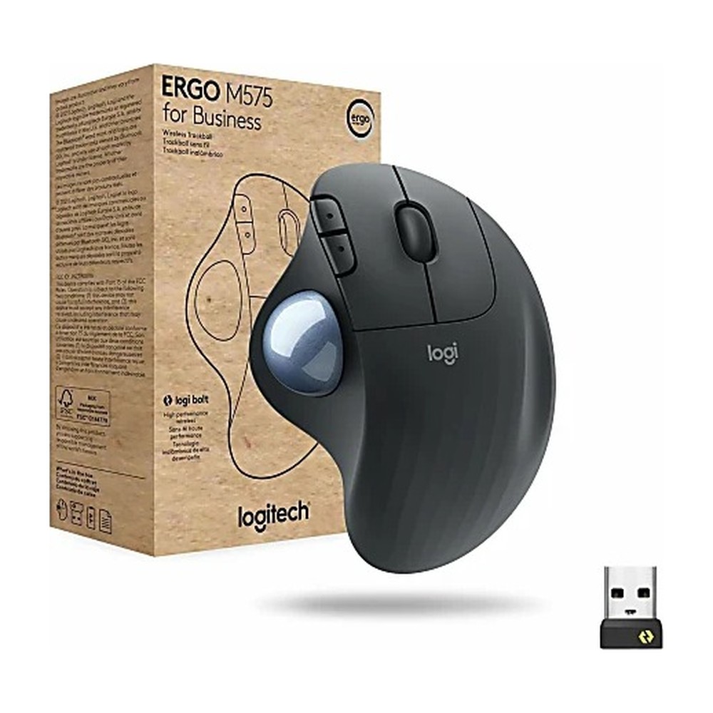 MOUSE LOGITECH ERGO M575S NEGRO WIRELESS TRACKBALL BT LOGI BOLT