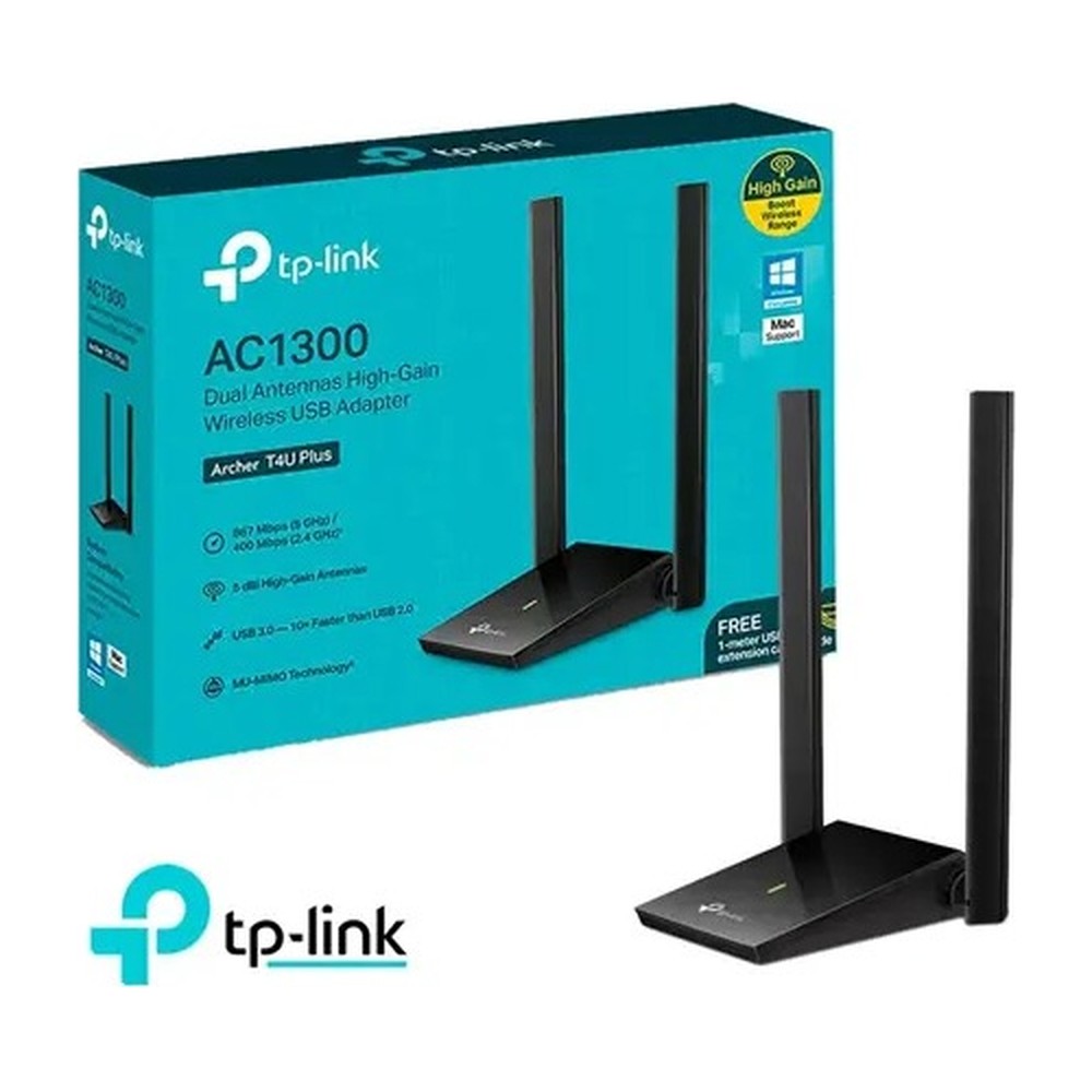 ADAPTADOR INALAMBRICO USB DOBLE BANDA AC1300 ARCHER T4U PLUS