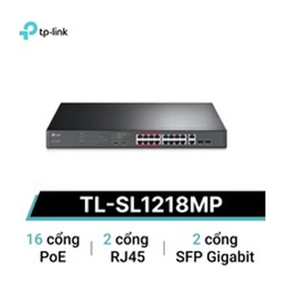 SWITCH TP-LINK TL-SL1218MP No Gestionable PoE 16Port 10-100Mbps 2P-SFFP Gigabit