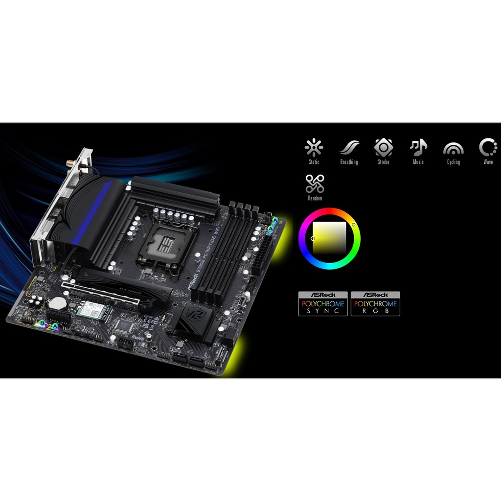 Mainboard ASROCK B760M PG RIPTIDE  WIFI 14Gen LGA1700 HDMI-DP 4xDDR5 4SATA3  M.2 13USB