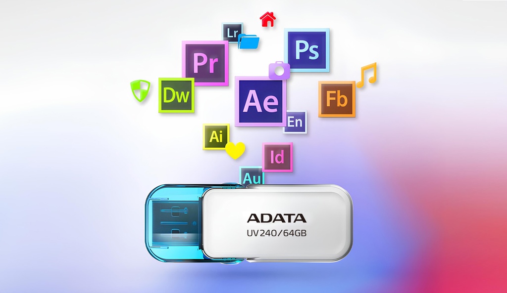 Memory Flash ADATA UV240 64GB UV240 Black USB 2.0