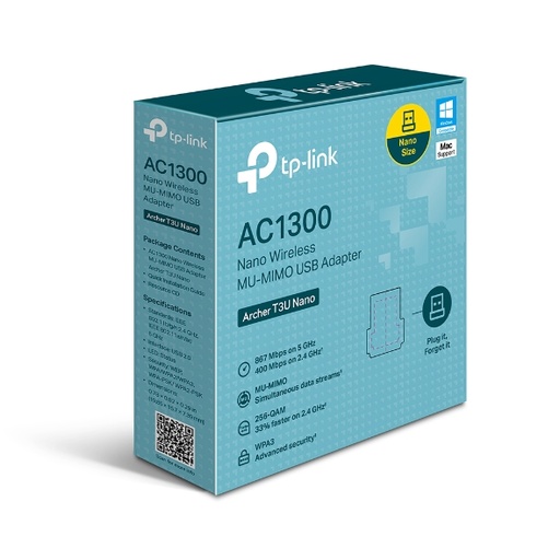 [00054640] Adaptador TP-LINK USB a WIFI 1300 Mbps AC MU-MIMO