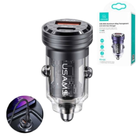 [00054717] Cargador de Auto MANHATTAN 2 puertos USB-C y USB 3.0 Negro