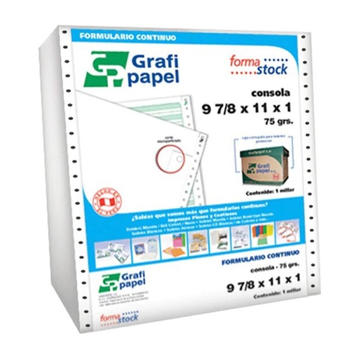 [00055379] Caja de Papel Continuo HIGH TECH 9 1/2 x 11 1 Parte Troquelada 1850P.