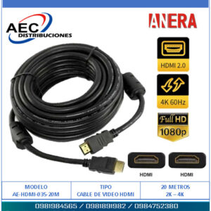 [00056191] Cable ANERA HDMI a Mini HDMI 1.2 Metros negro