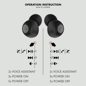 [00056375] Audifono SONIGEAR TWSJEWEL2 Bluetooth 5.4 Negro