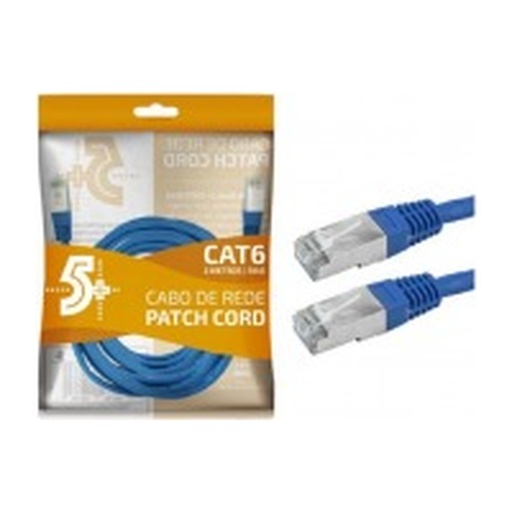 [00054540] Patch Cord QPCOM 60520A CAT.6  5 metros Azul