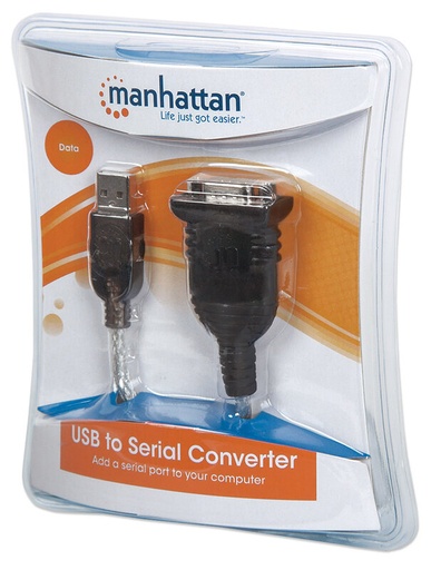 [00054911] Convertidor MANHATTAN USB 2.0 a serial negro translucido