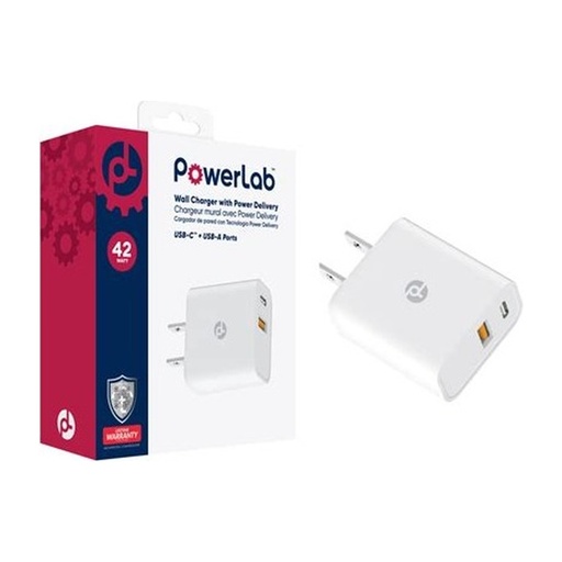 [ACCARGAC-0132WT] WALL CHARGER DUAL ARGOM 40W CARGA RAPIDA 2 CONT. TYPE-C BLANCO
