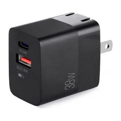 [ADAARGAC-0122BK] CARGADOR DE PARED ARGOM 38W PRO PD TYPE-C USB ARG-AC-0122BK BLACK