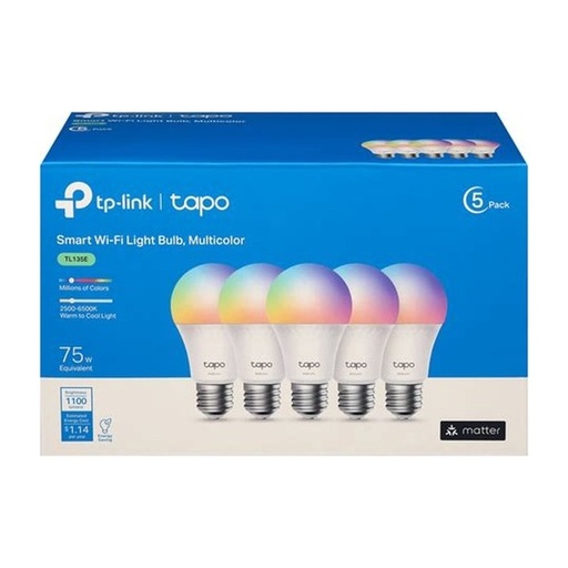 [ACCTPLTPL535E2P] FOCO INTELIGENTE TP-LINK TAPO SMART WIFI LIGHT MULTICOLOR 1055 LUM. CONTROL POR VOZ (2 PACK)