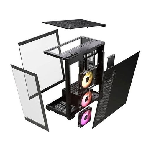 [CASCORCC9011326] CASE CORSAIR ATX 4000D Pantalla Tactil XENEON 14.5 TEMPERED GLAS MID-TOWER CASE N-PS 4VEN-RGB NEGRO