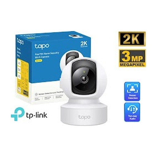 [CAMTPLTAPOC212] CAMARA TP-LINK TAPO C212 TIPO PT INT 3MP VISIÓN 360° VIS. NOCT. IR WI-FI-RJ45 BIDIRECIONAL 512GB