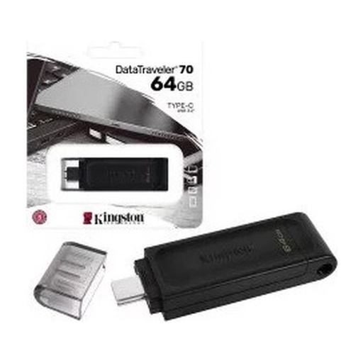 [FMEKINDT7064GBC] FLASH MEMORY KINGSTON DATATRAVELER 70 DT70 64GB USB-C NEGRO