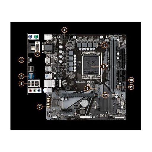 [MBOGIBH610MKDR4] MBO GIGABYTE H610M K 13VA-12VA LGA1700 2XDDR4-3200 HDMI M.2 USB3.2 PCIE4.0 MATX