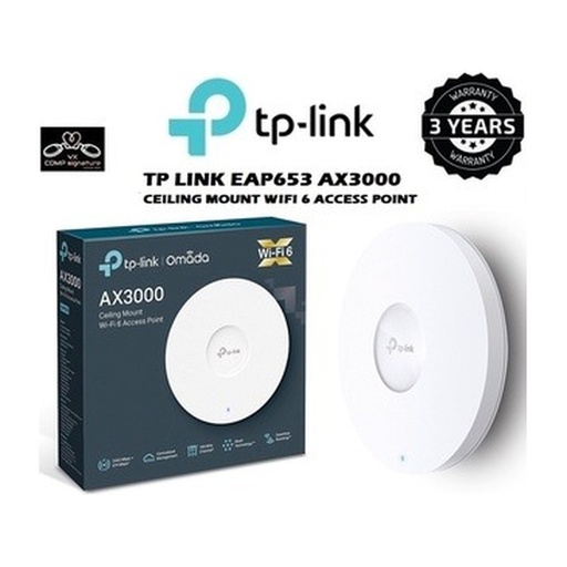 [APOTPLEAP653CLM] ACCESS POINT TP-Link EAP653 AX3000 Wireless Dual-Band Ceiling Mount Wifi 6 Baige