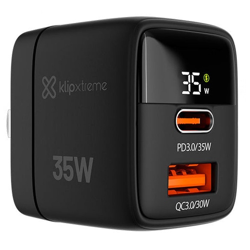 [00056924] Adaptador de cargaKlip Xtreme PowerWall 35W KMC250 USB-C PD3.0/ USB-A QC3.0