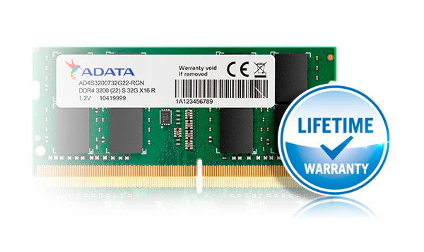 [00054941] Memoria de Portatil ADATA SODIMM 8GB DDR4 3200MHZ
