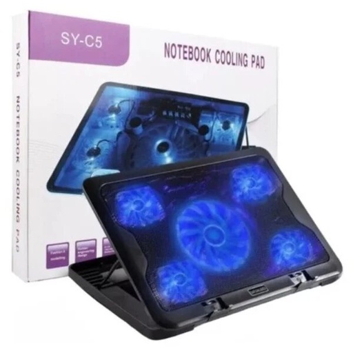 Base de Ventilación ALTEK para Laptop  Ajustable 5 Fans 15.6"